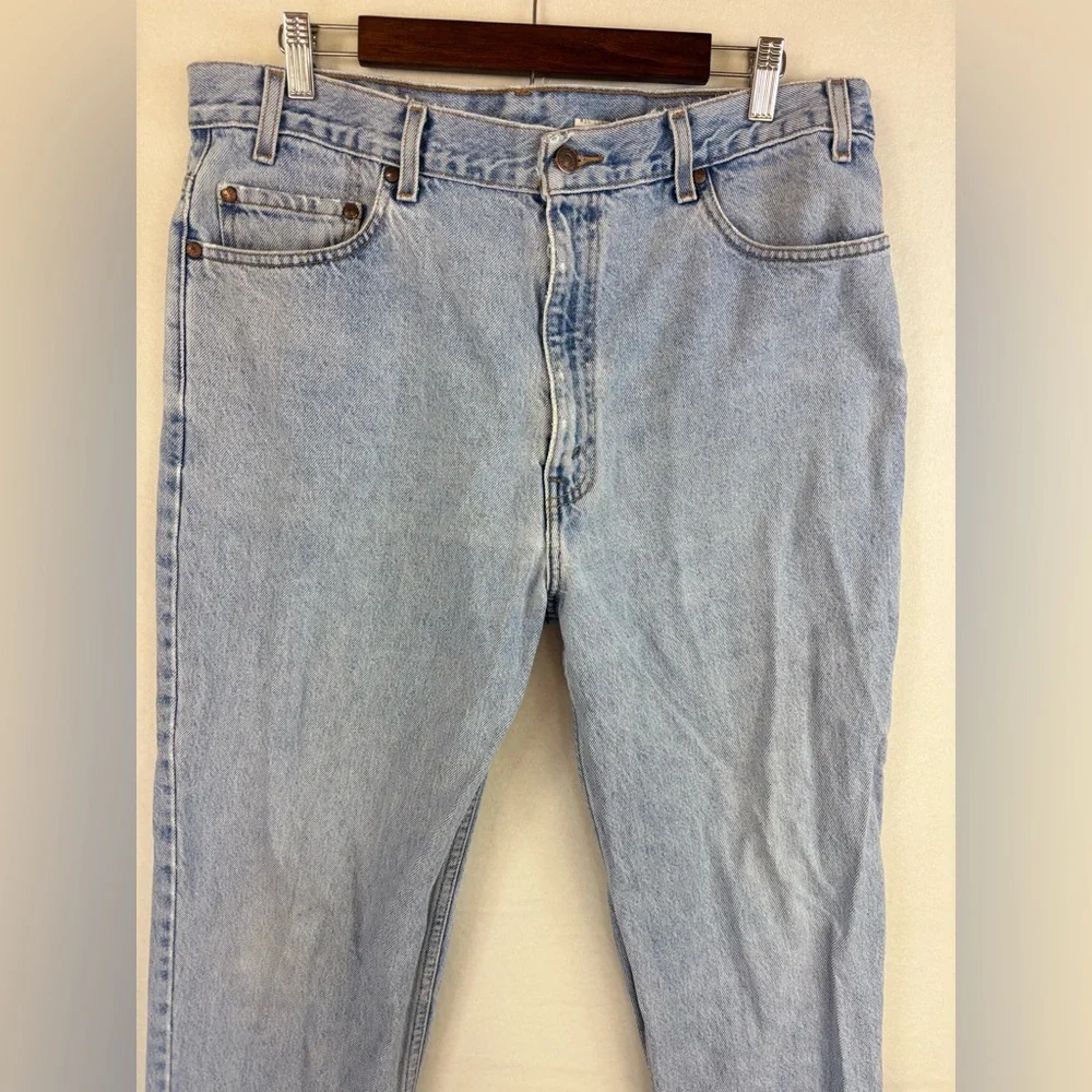 VINTAGE LEVI'S 540 Brown Tag Blue Jean‎ Denim Distressed Relaxed Straight Y2K 38